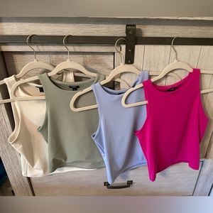 Express Body Contour High Compression High Neck Cropped Tanks